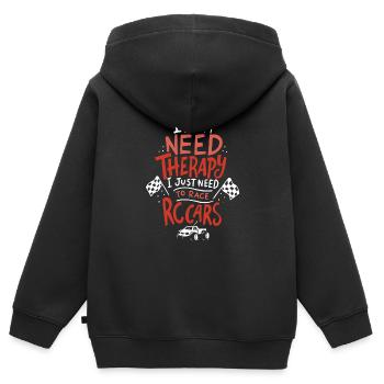Ich brauche keine Therapie Ich brauche nur RC-Cars - Kinder Premium Organic Zip Hoodie - Schwarz - Hinten - AI Model Kid Male (0cm)