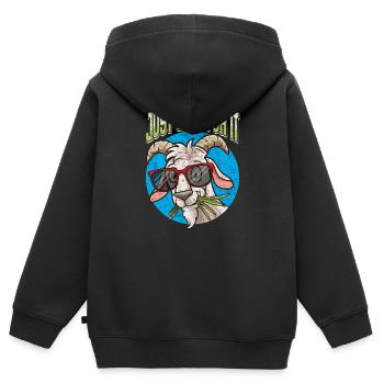 Lustige Ziegen Gesicht Nutztier Züchter Bauernhof - Kinder Premium Organic Zip Hoodie - Schwarz - Hinten - AI Model Kid Male (0cm)
