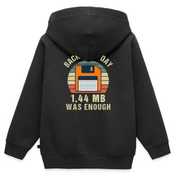 Programmer Floppy Disk Retro Gift - Kids Premium Organic Zip-up Hoodie - black - Back - AI Model Kid Male (0cm)
