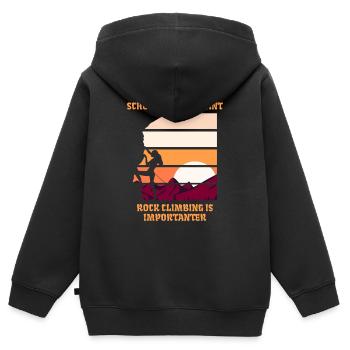 Funny rock climbing - Kids Premium Organic Zip-up Hoodie - black - Back - AI Model Kid Male (0cm)