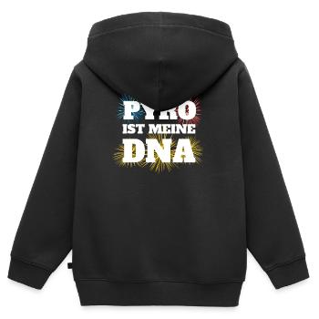 Pyrofreak Pyro ist meine DNA Pyro Fan Feuerwerker - Kinder Premium Organic Zip Hoodie - Schwarz - Hinten - AI Model Kid Male (0cm)