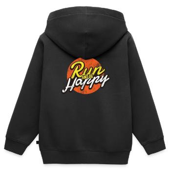 Sport de coureur de course - Sweat Premium à capuche zippé enfant bio - noir - Dos - AI Model Kid Male (0cm)