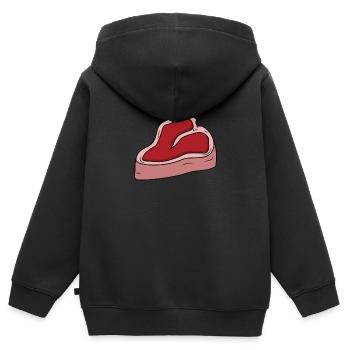 Funny Steak Show How Steaks Are Grilled Properly - Kids Premium Organic Zip-up Hoodie - black - Back - AI Model Kid Male (0cm)