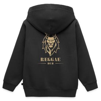 reggae - Sweat Premium à capuche zippé enfant bio - noir - Dos - AI Model Kid Male (0cm)