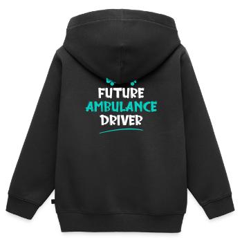 Rettungssanitäter Geschenk Krankenwagenfahrer - Kinder Premium Organic Zip Hoodie - Schwarz - Hinten - AI Model Kid Male (0cm)