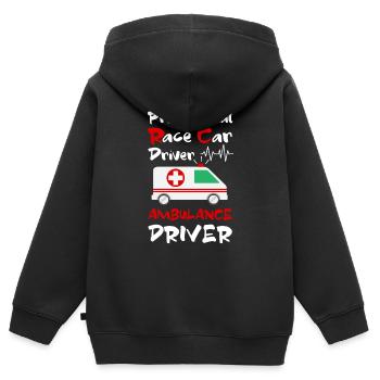 Rettungssanitäter Geschenk Krankenwagenfahrer - Kinder Premium Organic Zip Hoodie - Schwarz - Hinten - AI Model Kid Male (0cm)
