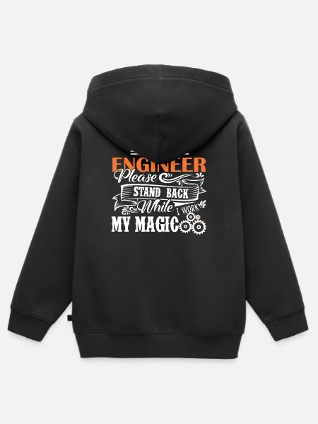 Ingeniero Soy ingeniero - Sudadera Premium con capucha y cremallera infantil orgánica - negro