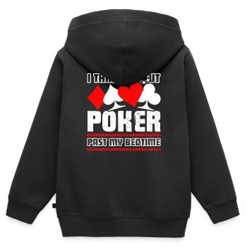 Poker Ich denke an Poker - Kinder Premium Organic Zip Hoodie - Schwarz - Hinten - AI Model Kid Male (0cm)