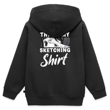 Mein Zeichnen Shirt Otaku Manga Zeichnen Anime - Kinder Premium Organic Zip Hoodie - Schwarz - Hinten - AI Model Kid Male (0cm)