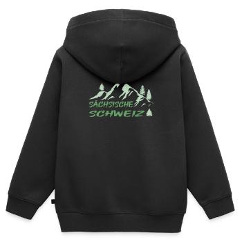 Sächsische Schweiz - Kinder Premium Organic Zip Hoodie - Schwarz - Hinten - AI Model Kid Male (0cm)