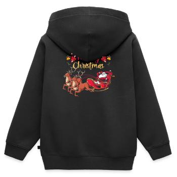 Weihnachtsmann - Kinder Premium Organic Zip Hoodie - Schwarz - Hinten - AI Model Kid Male (0cm)