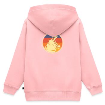 hippopotame - Sweat Premium à capuche zippé enfant bio - rose - Dos - AI Model Kid Female (0cm)