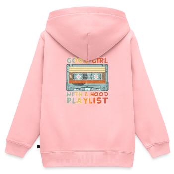 Hip Hop Girl Old School Kassette Mixtape Rap - Kinder Premium Organic Zip Hoodie - Rosa - Hinten - AI Model Kid Female (0cm)