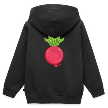 Radical vegetables - Kids Premium Organic Zip-up Hoodie - black - Back - AI Model Kid Male (0cm)