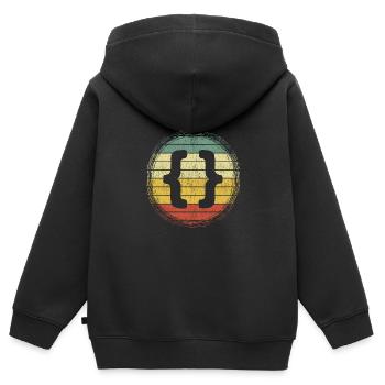 Webentwickler HTML Code CSS Programmierer - Kinder Premium Organic Zip Hoodie - Schwarz - Hinten - AI Model Kid Male (0cm)