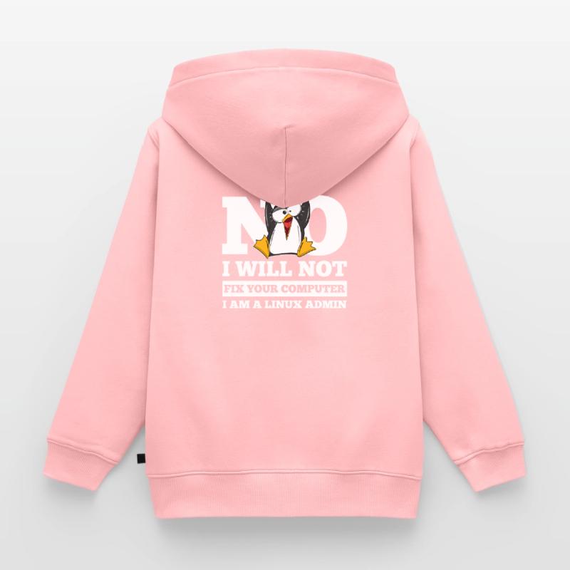 Correction de l'ordinateur Linux SysAdmin Hacker Coder Penguin Sweat Premium à capuche zippé enfant bio