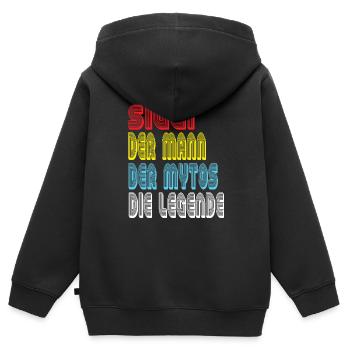 Siggi Siegfred Vorname Geburtsname Spitzname - Kinder Premium Organic Zip Hoodie - Schwarz - Hinten - AI Model Kid Male (0cm)