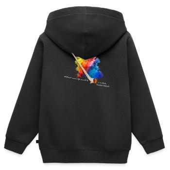 Cor des Alpes - Sweat Premium à capuche zippé enfant bio - noir - Dos - AI Model Kid Male (0cm)