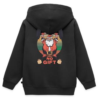 Santa Gym No Lifting No Gift Christmas Fit - Kids Premium Organic Zip-up Hoodie - black - Back - AI Model Kid Male (0cm)
