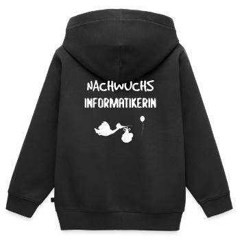 Nachwuchs Informatikerin Geschenk zur Geburt Baby - Kinder Premium Organic Zip Hoodie - Schwarz - Hinten - AI Model Kid Male (0cm)