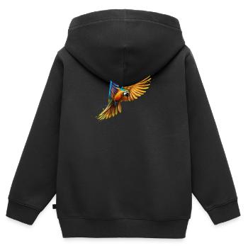 Ara - Sweat Premium à capuche zippé enfant bio - noir - Dos - AI Model Kid Male (0cm)