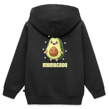 Schwangerschaft Avocado Babybauch Mamacado - Kinder Premium Organic Zip Hoodie - Schwarz - Hinten - AI Model Kid Male (0cm)