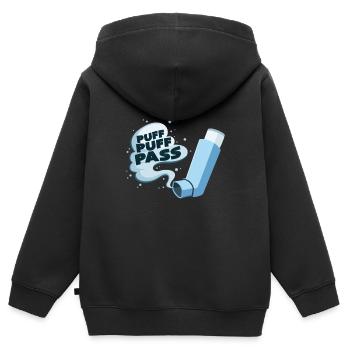 Spray contre l'asthme - Sweat Premium à capuche zippé enfant bio - noir - Dos - AI Model Kid Male (0cm)