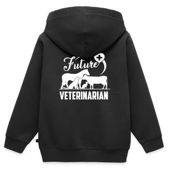 Tierarzt Zukünftiger Tierarzt - Kinder Premium Organic Zip Hoodie - Schwarz - Hinten - AI Model Kid Male (0cm)
