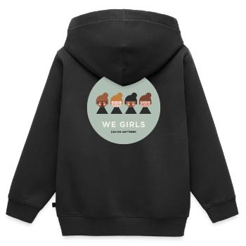 WE GIRLS CAN DO ANYTHING - Kinder Premium Organic Zip Hoodie - Schwarz - Hinten - AI Model Kid Male (0cm)