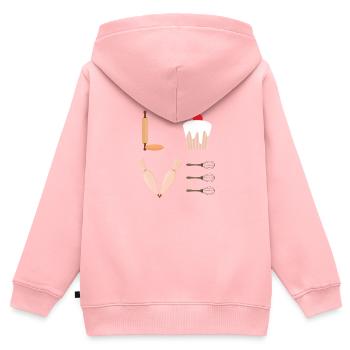 cuire - Sweat Premium à capuche zippé enfant bio - rose - Dos - AI Model Kid Female (0cm)