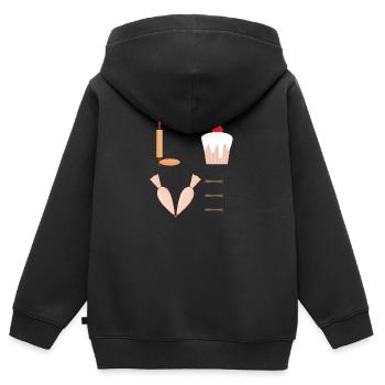 cuire - Sweat Premium à capuche zippé enfant bio - noir - Dos - AI Model Kid Male (0cm)