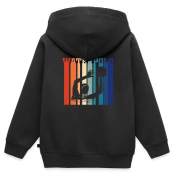 Water-polo - Sweat Premium à capuche zippé enfant bio - noir - Dos - AI Model Kid Male (0cm)