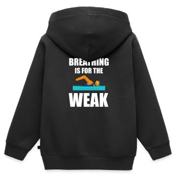Respirer, c'est pour les faibles 2 pour les nageurs - Sweat Premium à capuche zippé enfant bio - noir - Dos - AI Model Kid Male (0cm)