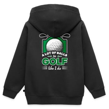 Golf Lustiger Golf - Kinder Premium Organic Zip Hoodie - Schwarz - Hinten - AI Model Kid Male (0cm)