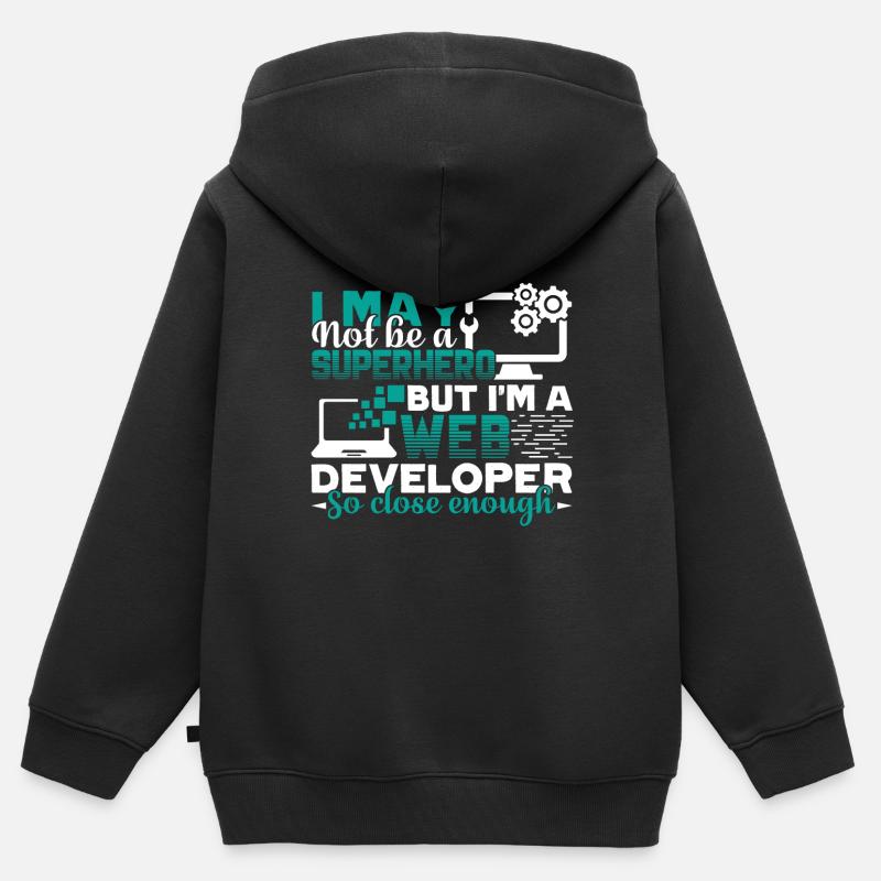 Webentwickler Ich bin ein Webentwickler - Kinder Premium Organic Zip Hoodie - Schwarz