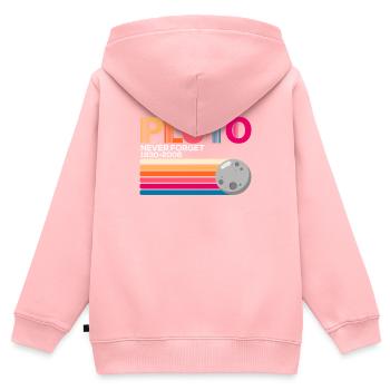 Pluto Never Forget - Kinder Premium Organic Zip Hoodie - Rosa - Hinten - AI Model Kid Female (0cm)