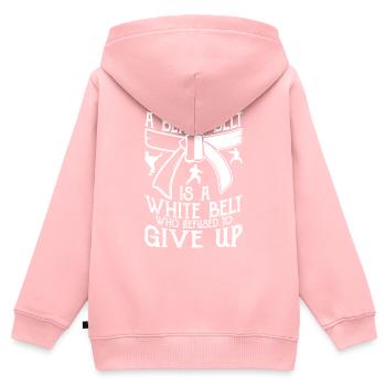 Karate Teakwondo Shotokan Black Belt - Kids Premium Organic Zip-up Hoodie - rose - Back - AI Model Kid Female (0cm)