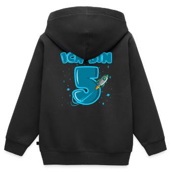 5. Geburtstag Rakete Weltraum Jungen 5 Jahre - Kinder Premium Organic Zip Hoodie - Schwarz - Hinten - AI Model Kid Male (0cm)