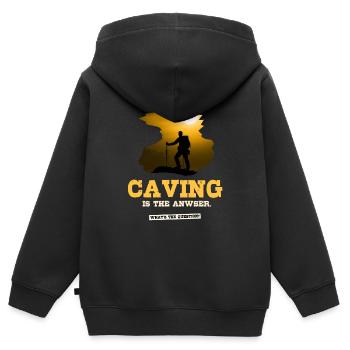 Caving - Kids Premium Organic Zip-up Hoodie - black - Back - AI Model Kid Male (0cm)