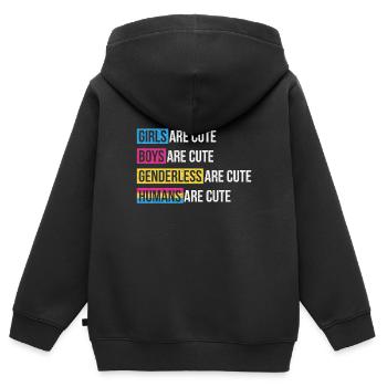 Pansexuell Pride Month - Kinder Premium Organic Zip Hoodie - Schwarz - Hinten - AI Model Kid Male (0cm)