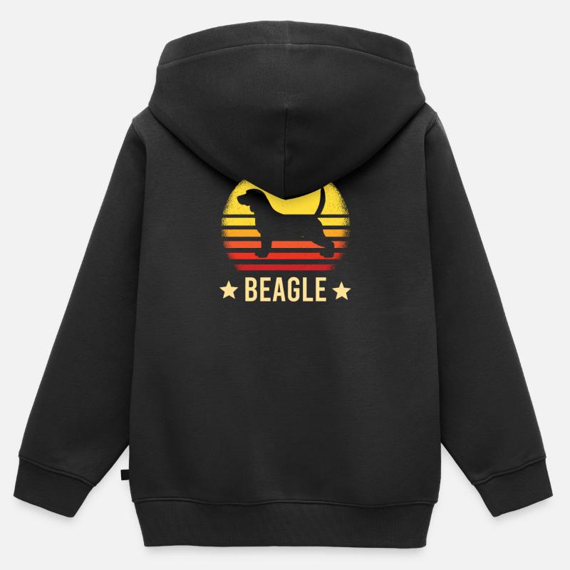 beagle - Kinder Premium Organic Zip Hoodie - Schwarz