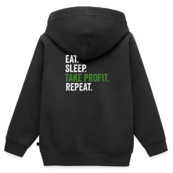 Trading Crypto Forex pour les bourses de bourse - Sweat Premium à capuche zippé enfant bio - noir - Dos - AI Model Kid Male (0cm)