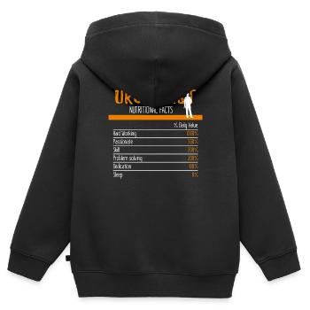 Ingrédients d'urologue - Sweat Premium à capuche zippé enfant bio - noir - Dos - AI Model Kid Male (0cm)