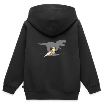 Nymphens perruche Dino Vogel Houle Cadeau - Sweat Premium à capuche zippé enfant bio - noir - Dos - AI Model Kid Male (0cm)