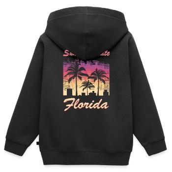 Floride - Sweat Premium à capuche zippé enfant bio - noir - Dos - AI Model Kid Male (0cm)