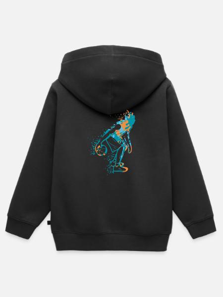 Basketball Splash - Kinder Premium Organic Zip Hoodie - Schwarz