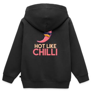 Hot like Chilli - Kinder Premium Organic Zip Hoodie - Schwarz - Hinten - AI Model Kid Male (0cm)