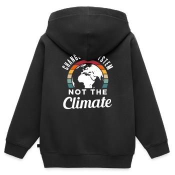 Protection de l'environnement cadeau de protection du climat - Sweat Premium à capuche zippé enfant bio - noir - Dos - AI Model Kid Male (0cm)