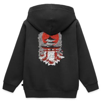 Japanese castle - Kids Premium Organic Zip-up Hoodie - black - Back - AI Model Kid Male (0cm)