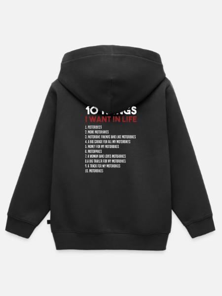 I want Motorbikes - Hoodie Premium med dragkedja barn ekologisk - svart